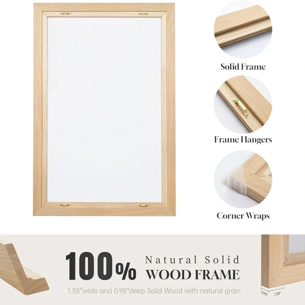 Framed Sage Green Boho Wall Art Set 3‎ Minimalist Canvas Prints 16x24 Brand New